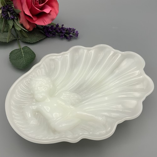White soap dish - soap, milk