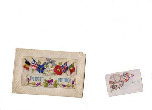 Embroidered silk postcard - 1,