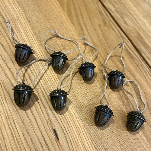 Bronze metal acorn hanging - metal,