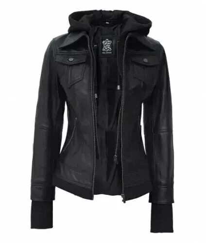 Women black bomber motorcycle - women,