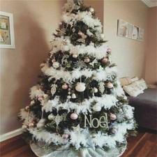 Christmas Tree White Feather Boa Strip Xmas Ribbon Party Garland Decoration 2M