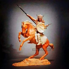 1/32 54mm Resin Model Kit Native American Warrior on Horse Unpainted