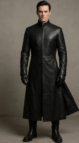 Handmade mens black - black, leather