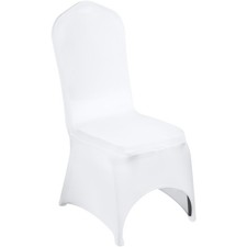 50PCS Stretch Spandex White Folding Chair Covers Universal Wedding Supplies