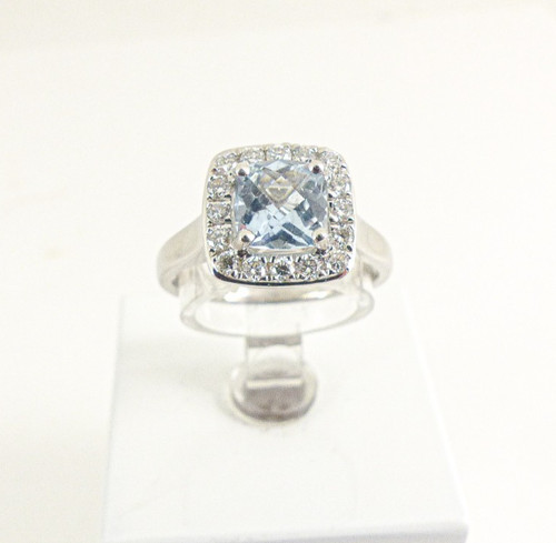 18ct white gold aquamarine - white, &