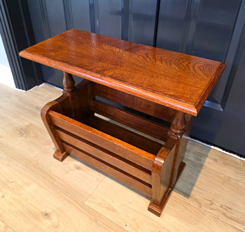 Vintage oak magazine - magazine, rack
