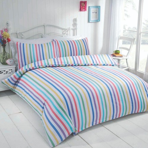 Candy stripe flannelette duvet - candy,