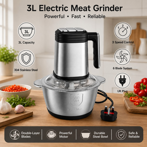 Electric meat grinder - 3l,