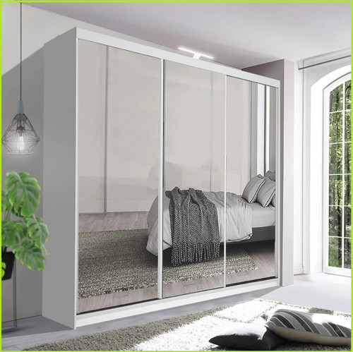 Mirrored sliding door wardrobe - mirrored,
