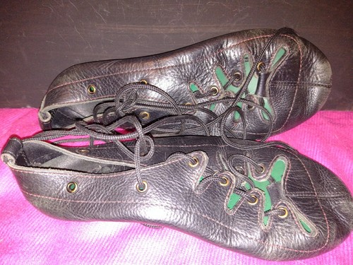 Antique black leather lace - antique,