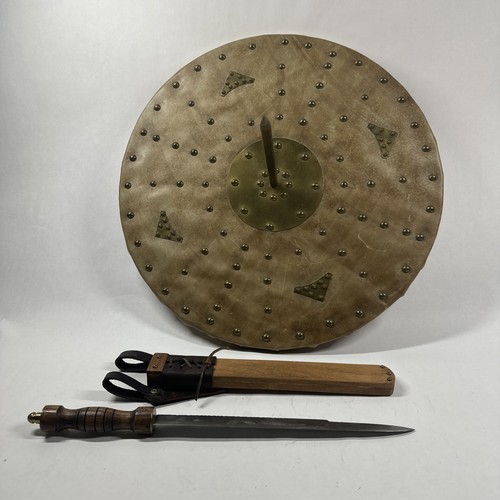 Custom leather scottish targe - scottish,