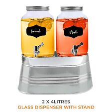 2 x 4 Litre Glass Beverage