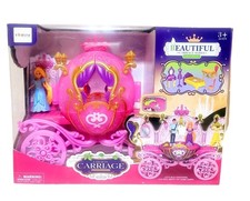 Beautiful Princess Carriage Series Girls' Dream Toy Set With Lights And Dresses