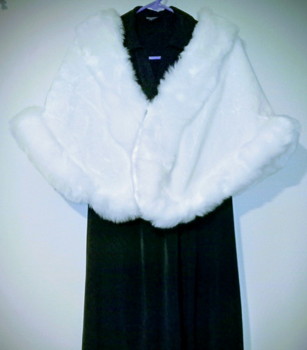 Bridal faux fur - faux, shawl