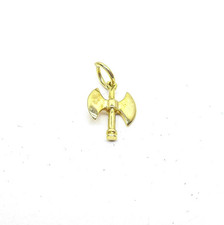 14ct Gold Charm Double Axe 585 Yellow Gold Dangle Traditional Gift Box