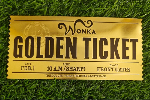 Willy wonka golden ticket - golden,