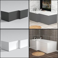 Modern L-Shaped Shower Bath Panels MFC Wooden Bath Reversible Front & End Panels