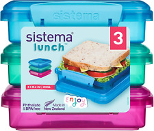 Sistema Lunch Sandwich Boxes | 450 ml | Airtight School Lunch Boxes | BPA-Free |