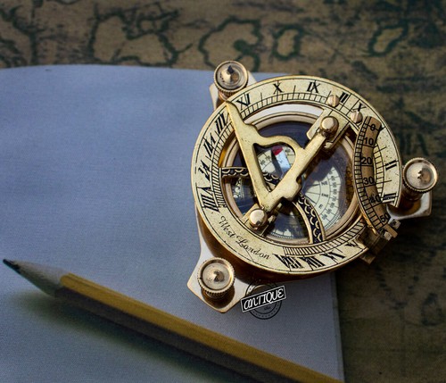 Vintage maritime solid sundial - vintage,
