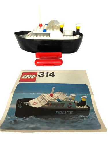 Vintage lego 314 police boat - vintage,