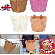 "Handwoven Rattan Bike Basket