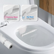 Ultra-Slim Bidet Toilet Seat Attachment Non-Electric Self Cleaning Dual Nozzle