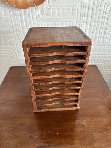 Small antique wooden filing - small,