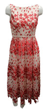 BNWT Debut Pink Peach Floral Embroidered Dress Size 12 Party Wedding