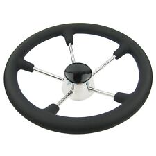 Marine Destroyer Steering Wheel 5 Spoke With Black Foam Grip - Boat 13-1/2 Inch