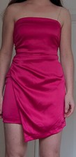 Dark pink satin Zara mini dress small
