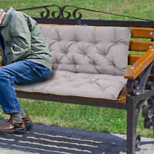 Outdoor Bench Cushion Waterproof Swing Seat Pad Replacement with Backrest & Ties