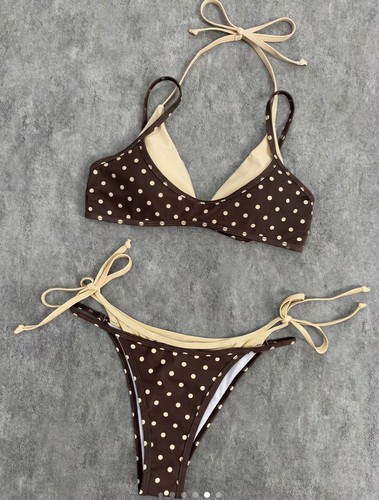 Brown polka dot tie side - polka,