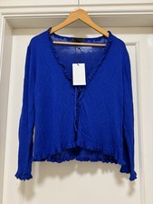 Zara Blue Frill Trim Cardigan