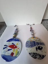 Pair Of Fused Glass Art - Fish