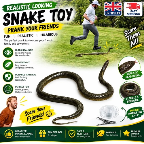 Fake rubber snake prank toy - rubber,