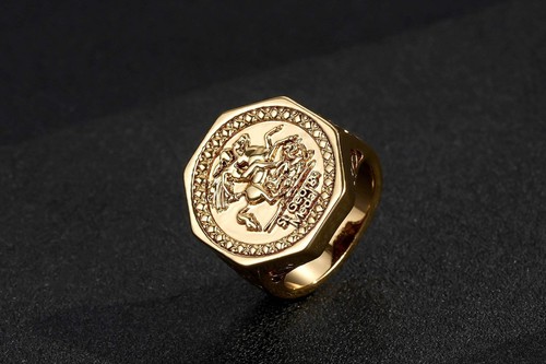 Men 9ct gold george - men, dragon