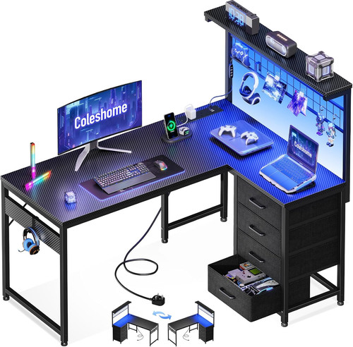 Coleshome shaped gaming desk - l,