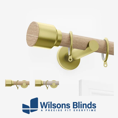 Curtain pole wood effect - curtain,