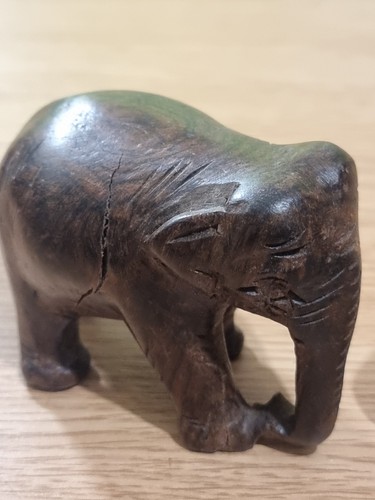Carved wood elephant ornament - carved,