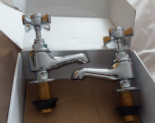 HERITAGE CHROME BATHROOM TAPS TWIST ACTION BRAND NEW IN BOX