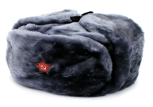 Authentic russian gray ushanka - gray,