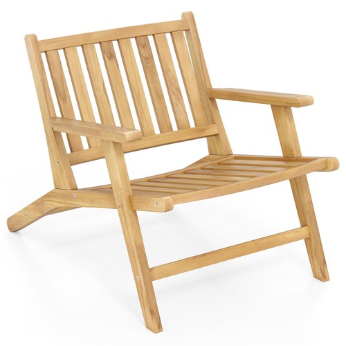 Costway teak wood reclining - costway,