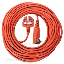 Power Cable for FLYMO Lawnmower Hedge Trimmer Mains Lead Plug - 20 25 Metre