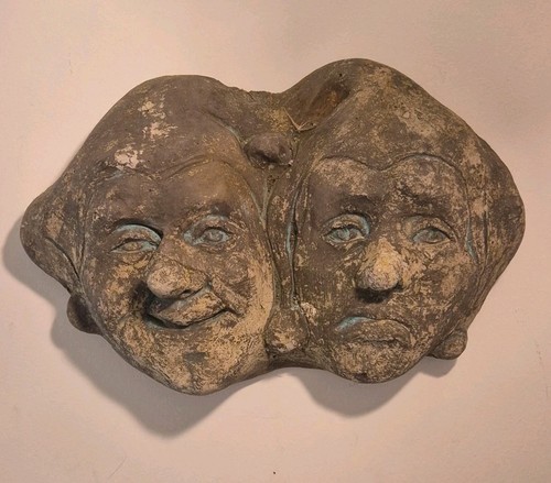 Stone faces garden ornament - ,