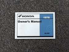 1978 Honda XL350 Dual-Sport Motorcycle Owner Operator Manual User Guide