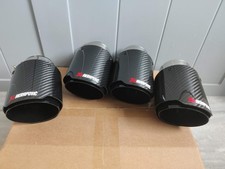 4 x BMW M5/M8 Black Akrapovic Style Carbon Fibre Exhaust Tips (F90/F91/F92/F93)