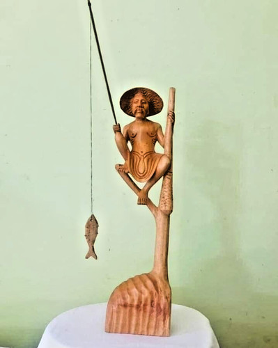 Wooden statue hand carved - wooden,