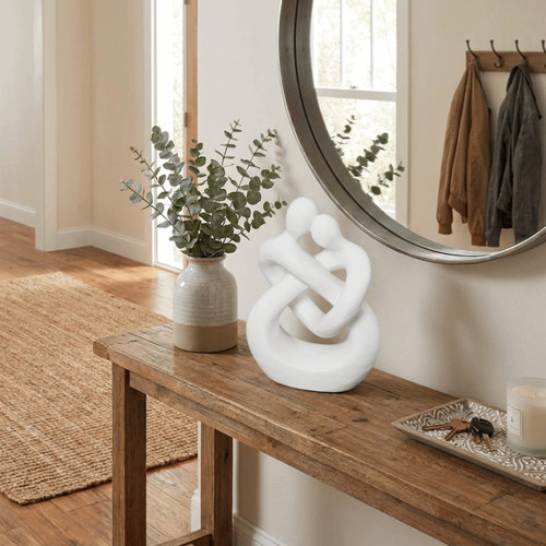 Abstract design hugging statue - abstract,