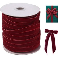 50Yard 10mm Velvet Ribbon Red Velvet Ribbon Burgundy Velvet Ribbon Christmas