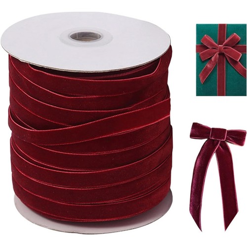 50yard 10mm velvet ribbon - 50yard, red